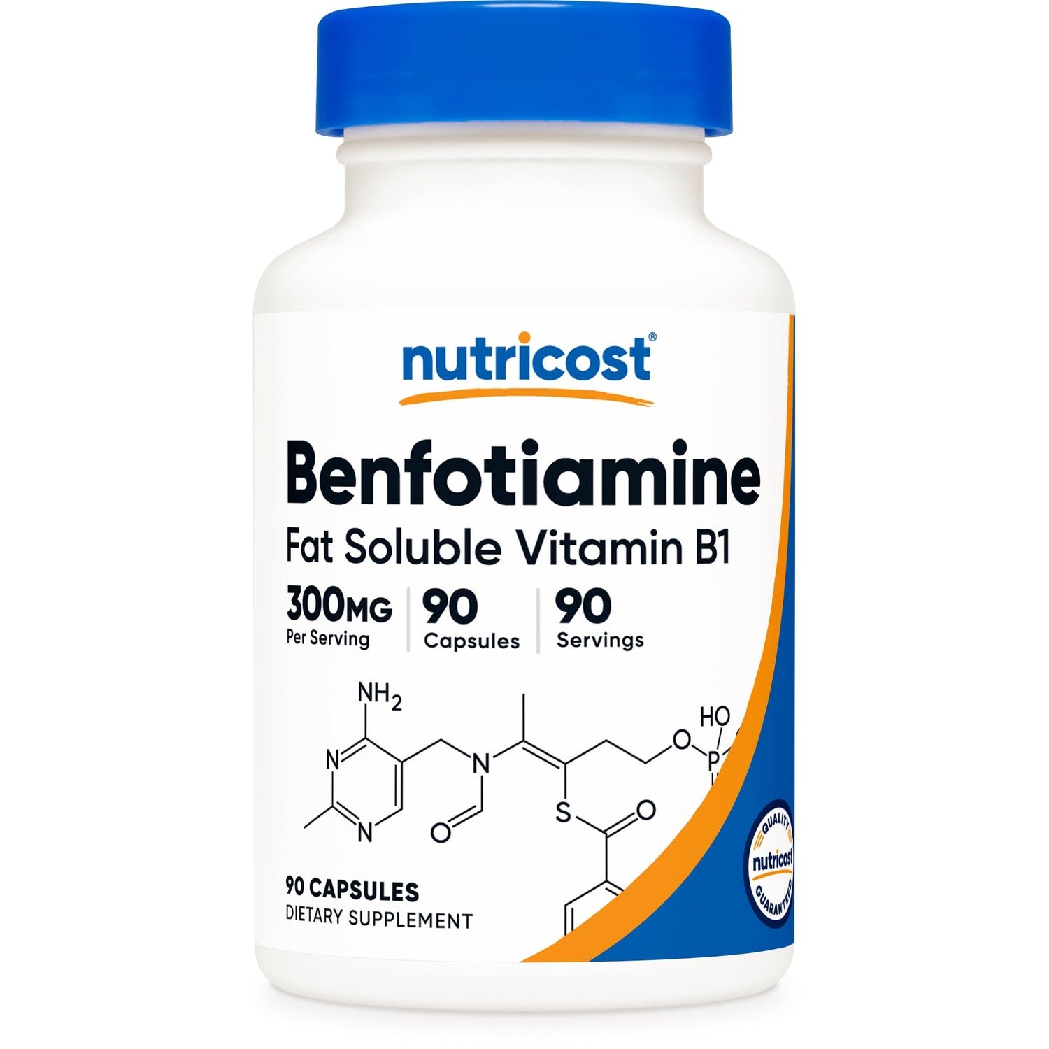 Nutricost Benfotiamine 300mg, 90 Capsules, Fat Soluble Vitamin B1, GMO-Free | Gluten Free, Vegetarian Friendly