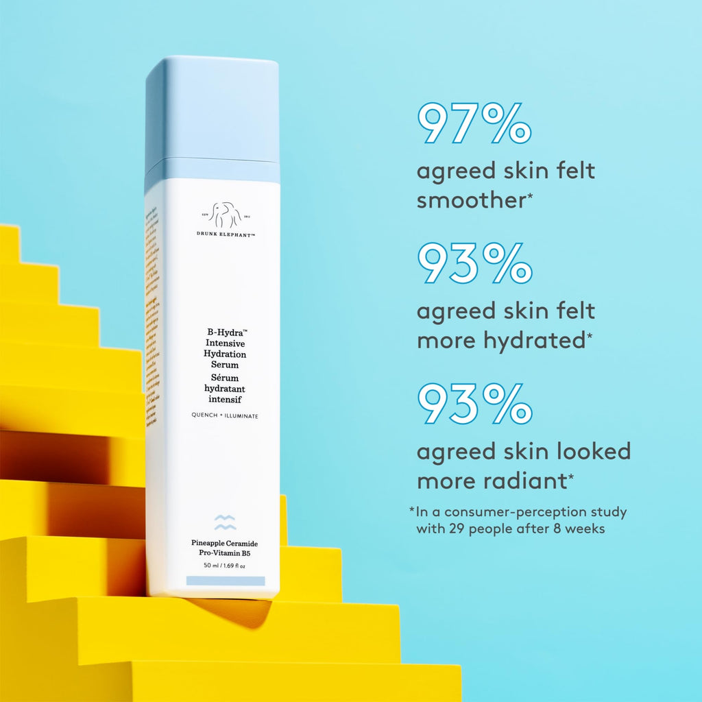 Buy now Drunk Elephant B-Hydra Hydration Serum - 50 ml/1.69 fl oz - Hydrating Vitamin B Serum - Clean Clinical Skincare - Cruelty-Free - Dermatologist-Tested - Free of Essential Oils, Silicones, and Fragrance at indiglob india