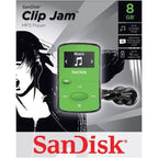 Buy now SanDisk 8GB Clip Jam MP3 Player, Green - microSD card slot and FM Radio - SDMX26-008G-G46G at indiglob india