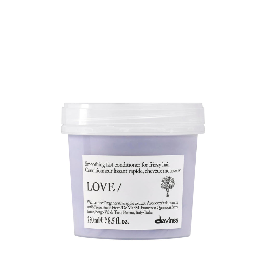 Davines LOVE/Smoothing Conditioner, Rich Anti-Frizz Formula for Frizzy, Coarse or Unruly Hair - Hydrates & Straightens for a Sleek, Shiny Look