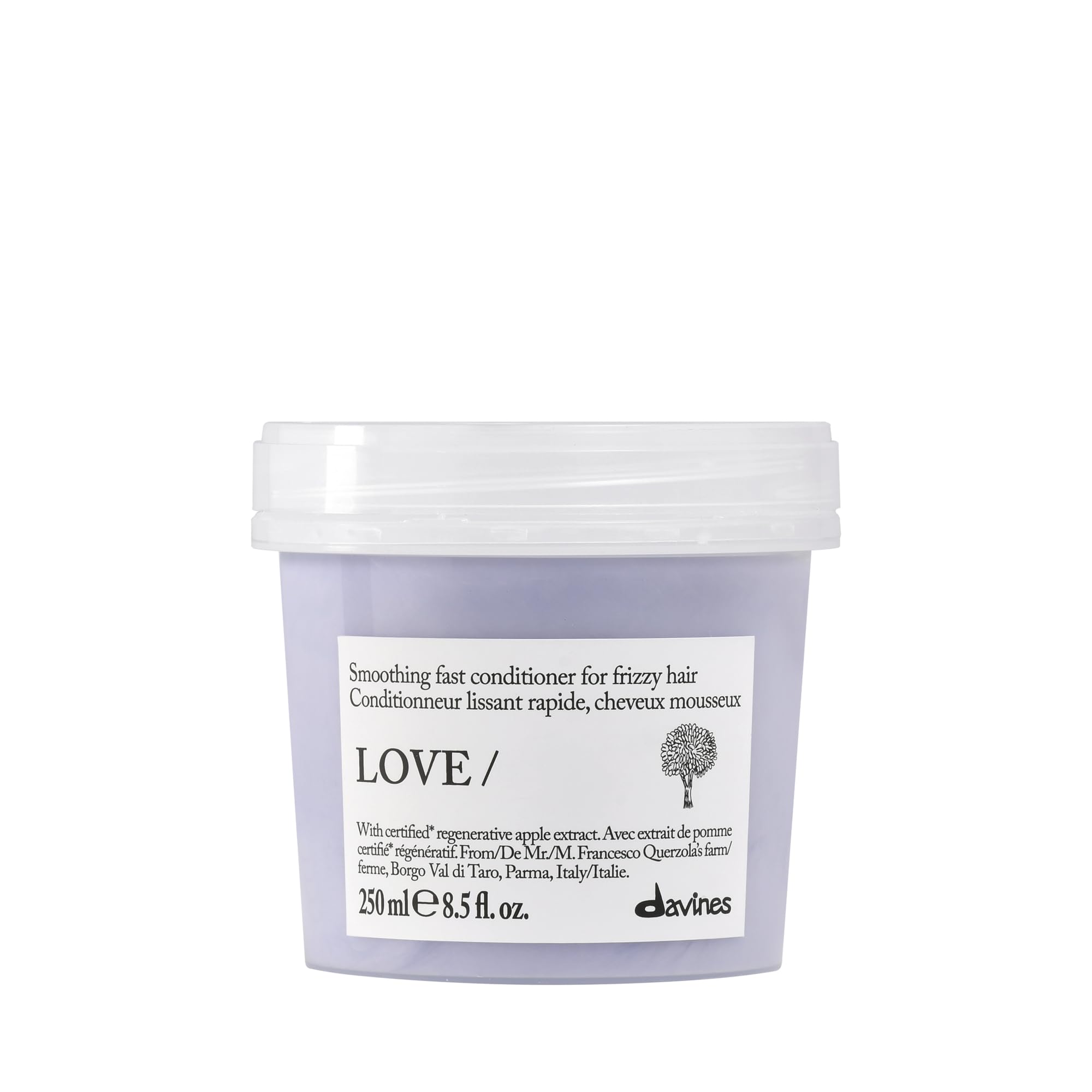 Davines LOVE/Smoothing Conditioner, Rich Anti-Frizz Formula for Frizzy, Coarse or Unruly Hair - Hydrates & Straightens for a Sleek, Shiny Look