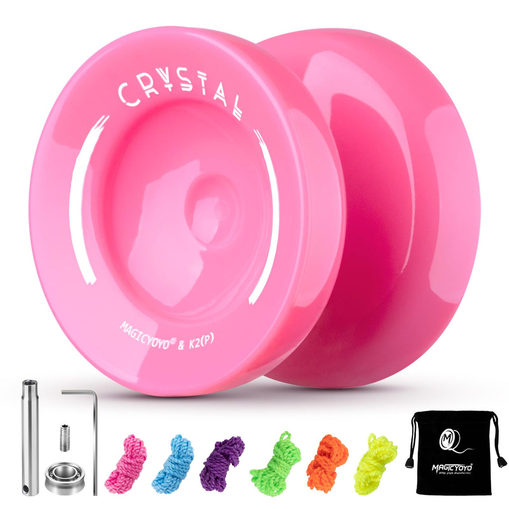 Buy now MAGICYOYO K2 Plus Crystal Orange Yoyo, Professional Fingerspin Trick Yo Yo for Kids/Adults, Responsive Yo-yo for Beginner, Replacement Unresponsive Bearing with 6 Yo yo Strings+Bearing Remover at indiglob india