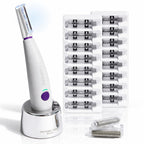 Michael Todd Beauty Sonicsmooth Pro+ Dermaplaning System & Eyebrow Trimmer | Peach Fuzz Removal, Dermaplane Razor for Women Face w/ 16 Blades & 2 Microsmooth Exfoliation Tips, LED Light, 3-Year Warranty