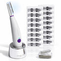 Michael Todd Beauty Sonicsmooth Pro+ Dermaplaning System & Eyebrow Trimmer | Peach Fuzz Removal, Dermaplane Razor for Women Face w/ 16 Blades & 2 Microsmooth Exfoliation Tips, LED Light, 3-Year Warranty
