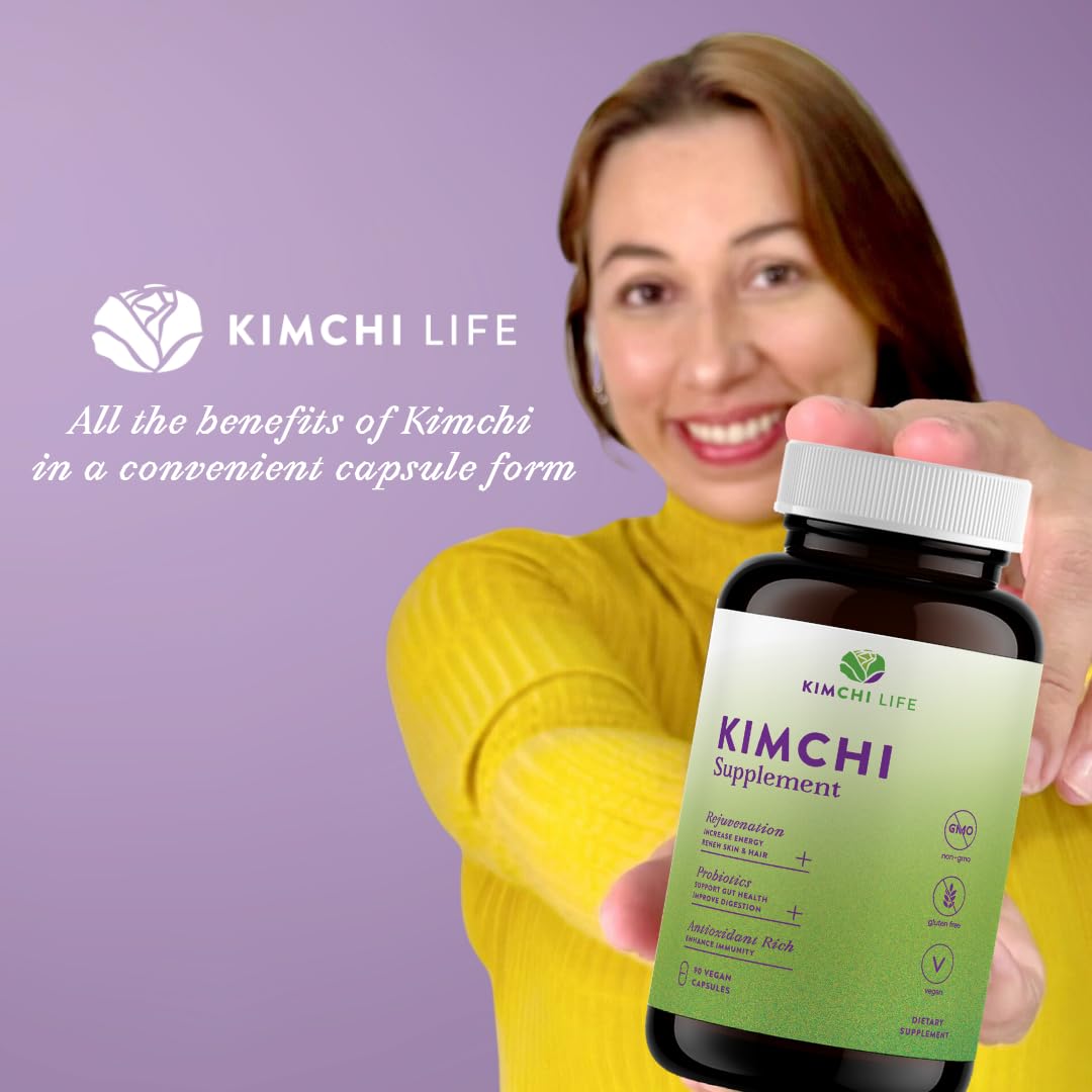 Premium Fermented Kimchi Capsules - Vegan & Natural 90 Caps