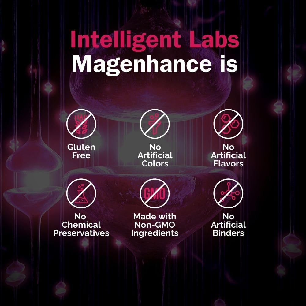 MagEnhance Magnesium Complex, Magtein® L-Threonate, Glycinate for Sleep | Magtein® L-Threonate, Glycinate & Taurate for Sleep, Brain Health, and Relaxation. Gentle on the Stomach. 30-Day Supply