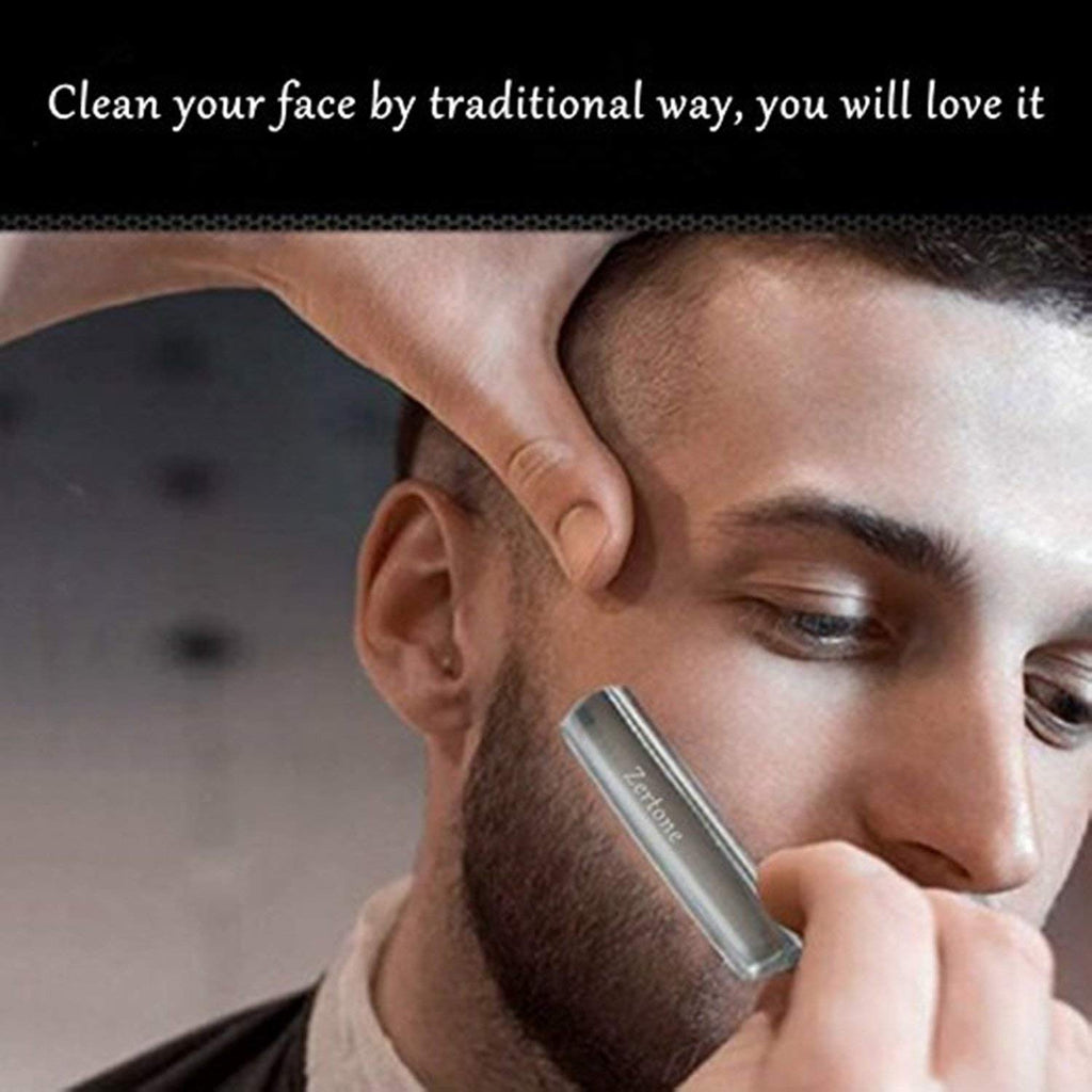 Zertone Straight Razors for Men Kit with Strop - Straight Edge Razor Natural Wood Scale – Sharp, High Hardness Carbon Steel Cutthroat Straight Razor Shaving Kit, Vintage Wood Handle, Barber Razor