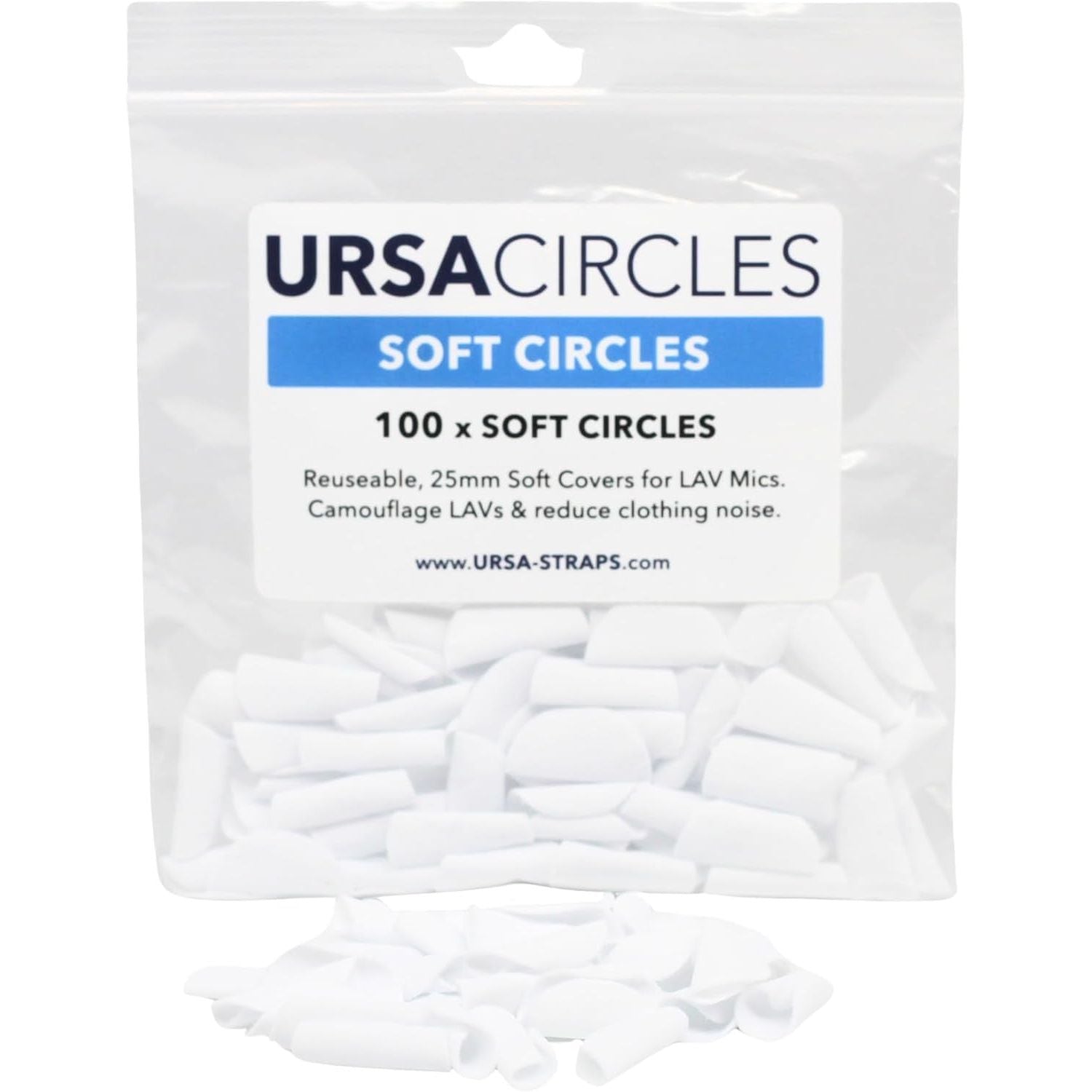 Buy now URSA Soft Circles: Reusable Soft Covers That Provide a Shield Against the Wind and Camouflage for Lavalier Mics. (15x Soft Circles + 30x Stickies, MultiPack) Single Colour Pack of 100 White at indiglob india