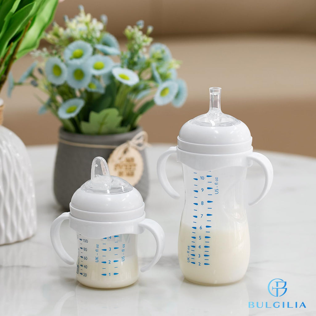 (4 Pack Bottles Handles for Philips Avent Natural Baby Bottle, Quick Install & Easy for Little Hands to Hold, White