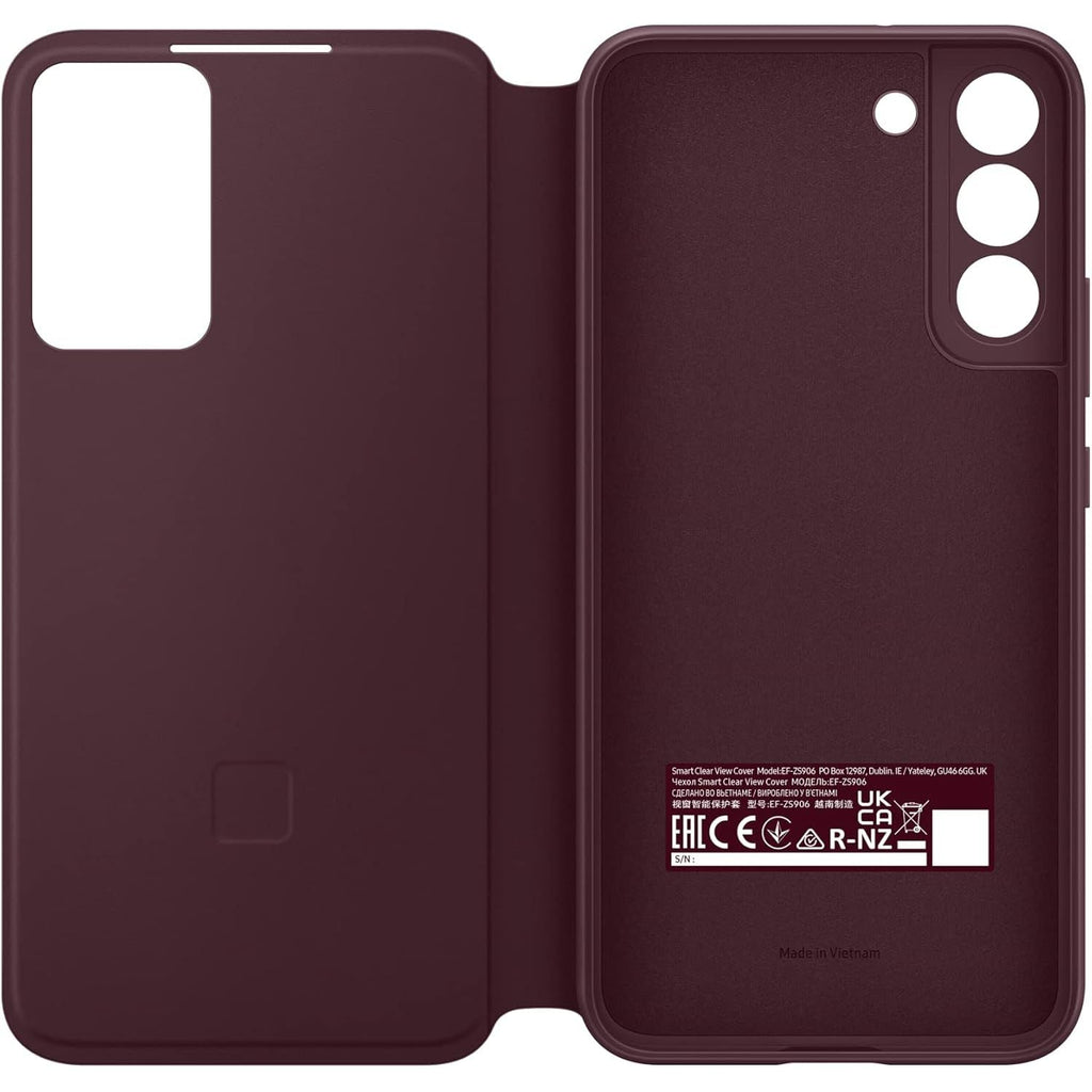 Buy now SAMSUNG Galaxy S22+ S-View Flip Cover, Protective Phone Case, Tap Control, Cutting Edge Design, US Version, Burgundy,EF-ZS906CEEGUS at indiglob india