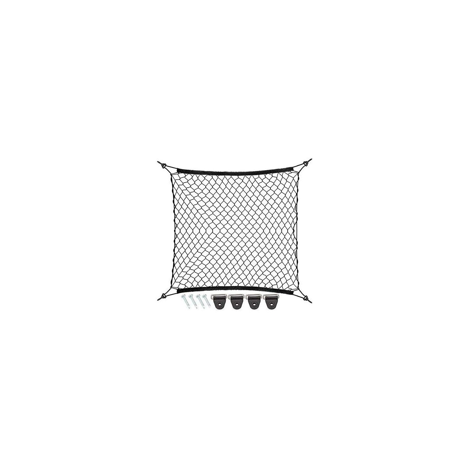 Buy now 9 MOON 4 Hook Car Trunk Cargo Net - Mesh Storage Organizer - Universal for Car, Van, Truck, SUV - Black Polyester at indiglob india