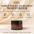 Untamed Organics Beef Tallow Balm for Skin & Face with Castor Oil & Frankincense - 100% Grass-Fed Tallow Face & Body Moisturizer for Dry Sensitive Skin - 2 oz