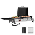 Royal Gourmet PD1305H 3-Burner Propane Gas Grill, Griddle Combo with Lid
