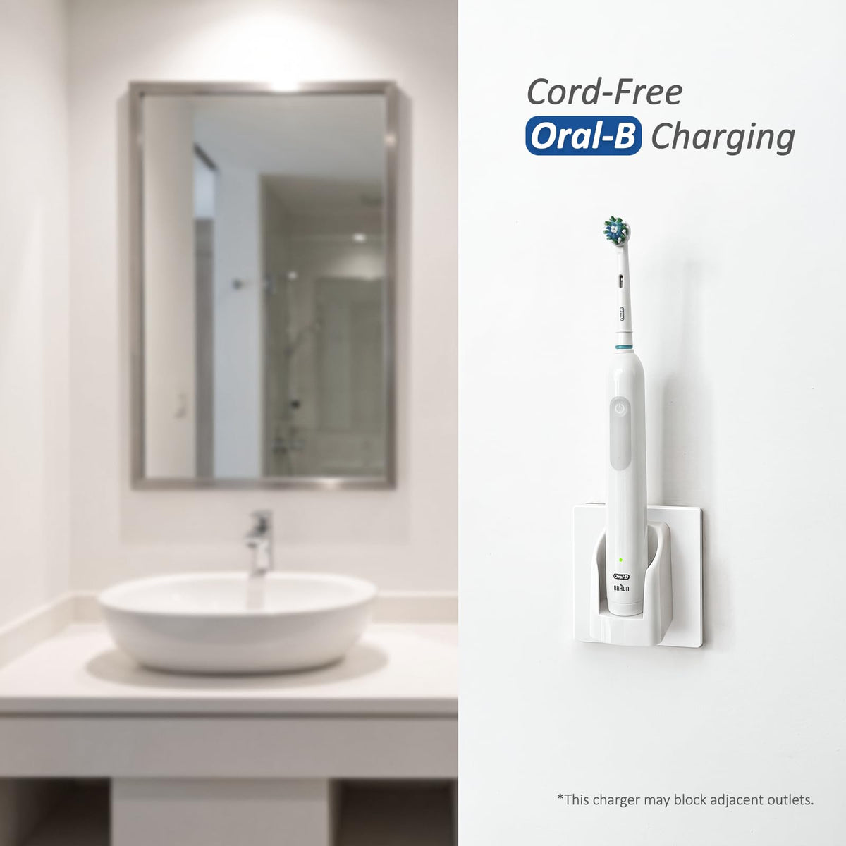 Wall Charger for Oral-B Electric Toothbrush, Wall Plug Charger Base for Pro 1000, iO2/iO3/iO4/iO5/iO6, Smart 1500/5000, Genius X & Kids Series