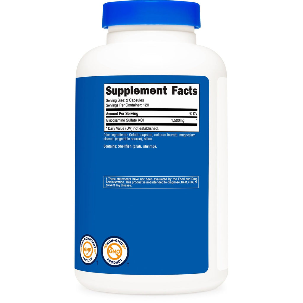 Nutricost Glucosamine Sulfate 1500mg, 240 Capsules, Gluten-Free, GMO-Free | 750mg Per Capsule