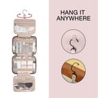 Buy now BAGSMART Toiletry Bag Travel Bag with Hanging Hook, Water-resistant Makeup Cosmetic Bag Travel Organizer for Accessories, Shampoo, Full-size Container, Toiletries (Baby Pink, Medium) at indiglob india