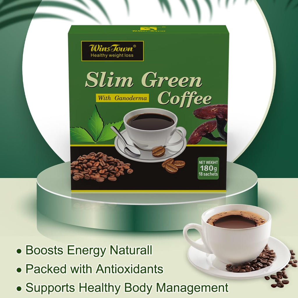 Green Coffee Bean Extract Powder, Slim Green Coffee, 18 Sachets