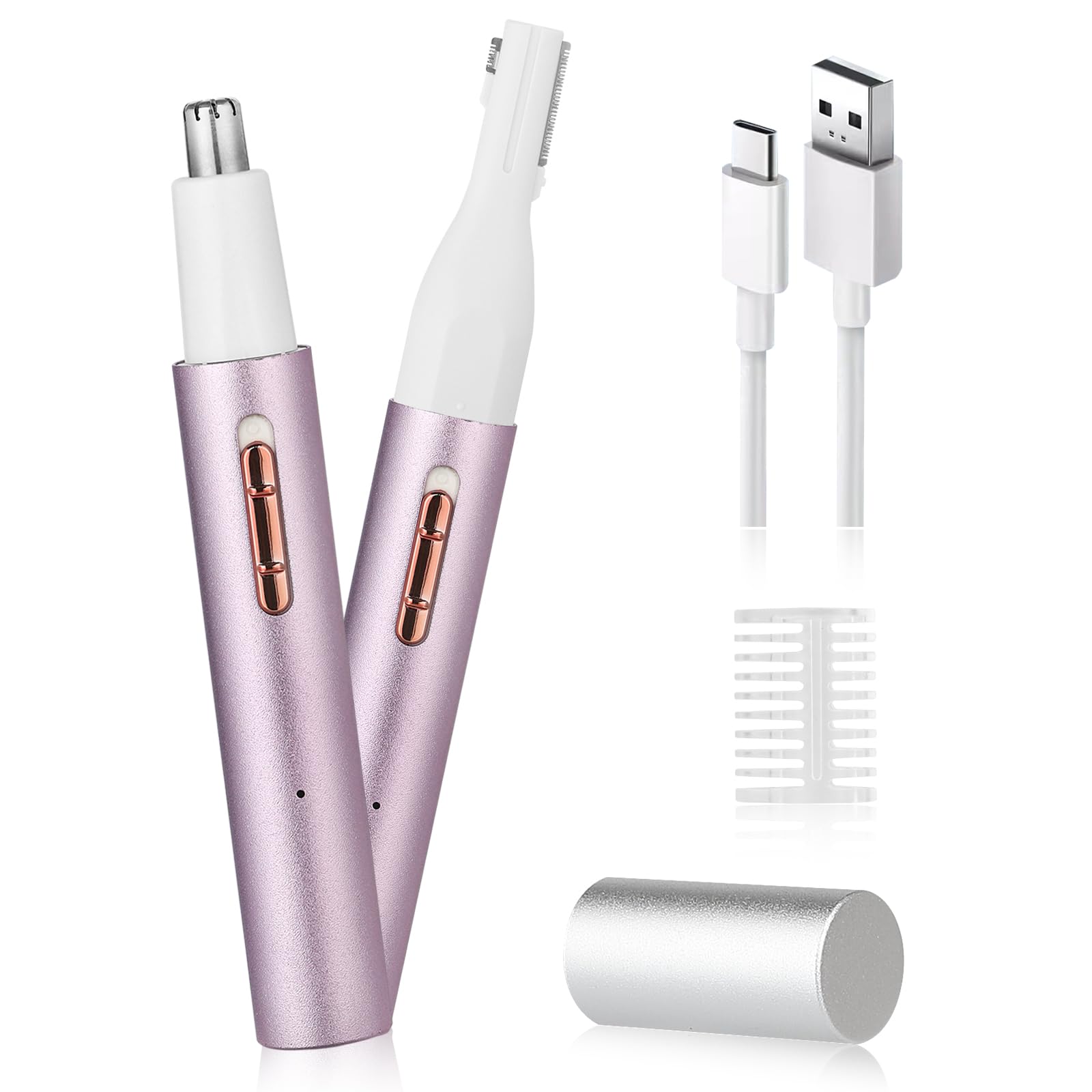 Yunmiss 2026 Rechargeable Nose and Ear Hair Trimmer for Women Men – Painless Facial and Eyebrow Hair Remover, Dual-Edge Blades, IPX7 Waterproof, Compact and Portable Electric Clipper
