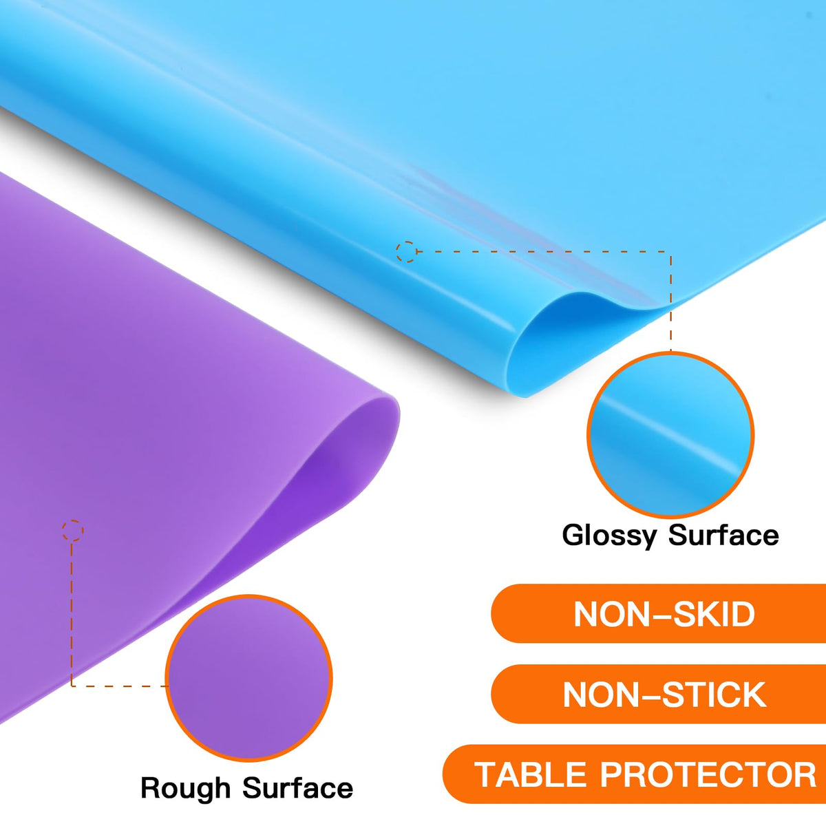 3 Pack Silicone Mats for Crafts, Premium Playdough Mat,A3 Size Silicone Sheet, Liquid, Resin Jewelry Casting Molds Mat,15.7 "x11.8" Nonstick & Nonslip Heat-Resistant Table Protector by AOULELA