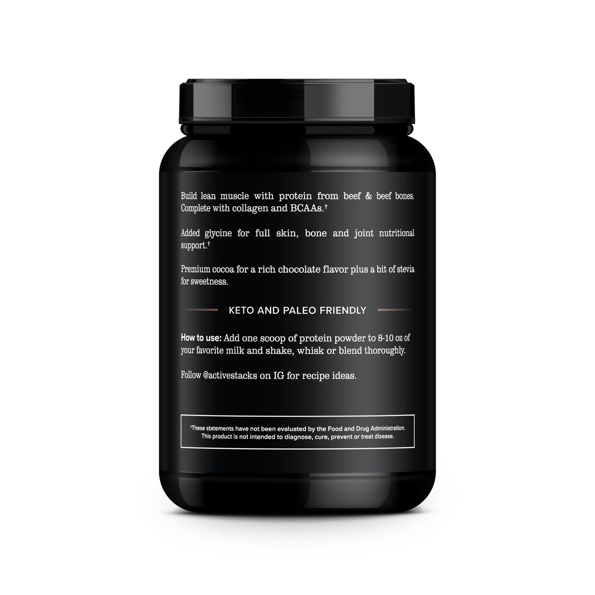 Beef Protein Powder, Chocolate - Dairy Free, 22g Protein, Just 4 Ingredients - Hydrolyzed Beef Isolate for Keto, Paleo & Carnivore Diets - 28 Servings, 2 lb