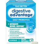 Buy now Digestive Advantage Intensive Bowel Support Probiotic Supplement 32 Capsules, Defends Against Gas, Bloating, Abdominal discomfort, Survives 100x Better Default at indiglob india