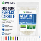XPRS Nutra Size 5 Empty Capsules - 100 Count Clear Very Small Empty Gelatin Capsules - Pills DIY Capsule Filling - Fillable Pill Gel Caps for Do-It-Yourself Vitamin Supplements