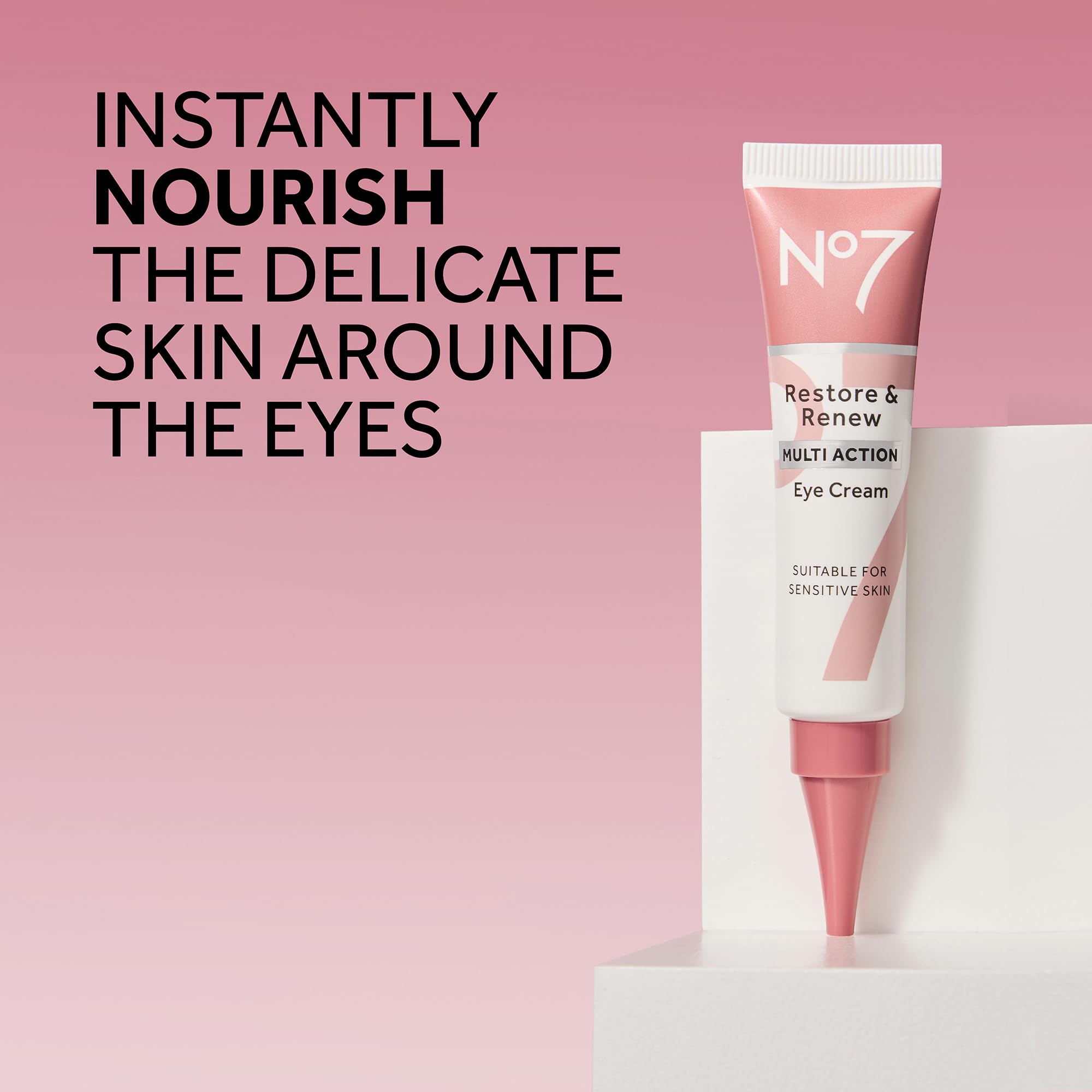 Buy now No7 Restore & Renew Multi Action Eye Cream - Skin Renewing Under Eye Cream for Puffiness & Dark Circles - Moisturizing Formula for Wrinkles (15ml) at indiglob india