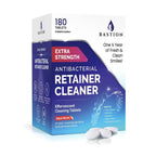 Retainer Cleaner & Denture Cleanser - 180 Effervescent Tablets 6 Month Supply Removes Stains, Discoloration, Odors, Plaque Clear Aligners, Mouth Night Guard, All Dental/Oral Appliances