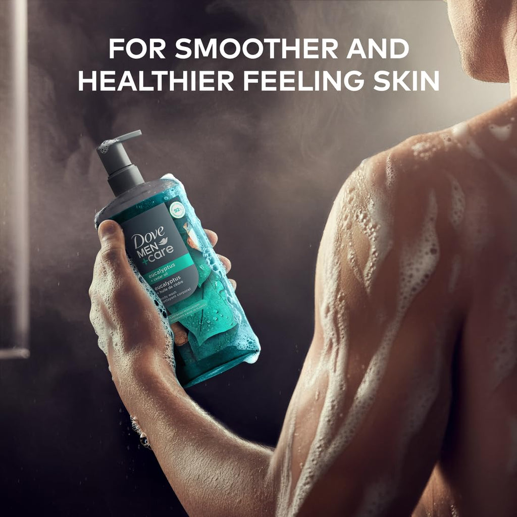 DOVE MEN Moisturizing Body Wash for Men, Eucalyptus + Cedar Oil, 26oz