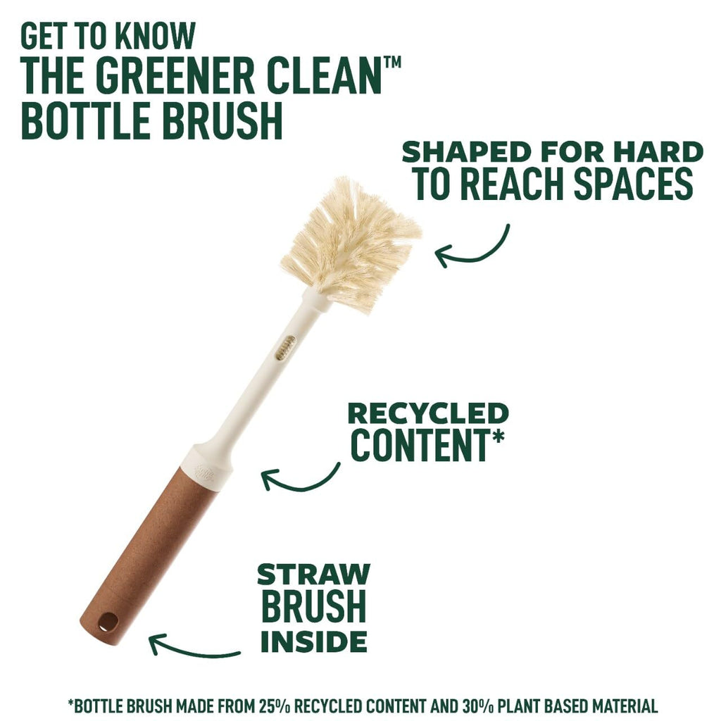 Scotch-Brite Greener Clean Bottle & Straw Brush Set with 2 Replaceable head