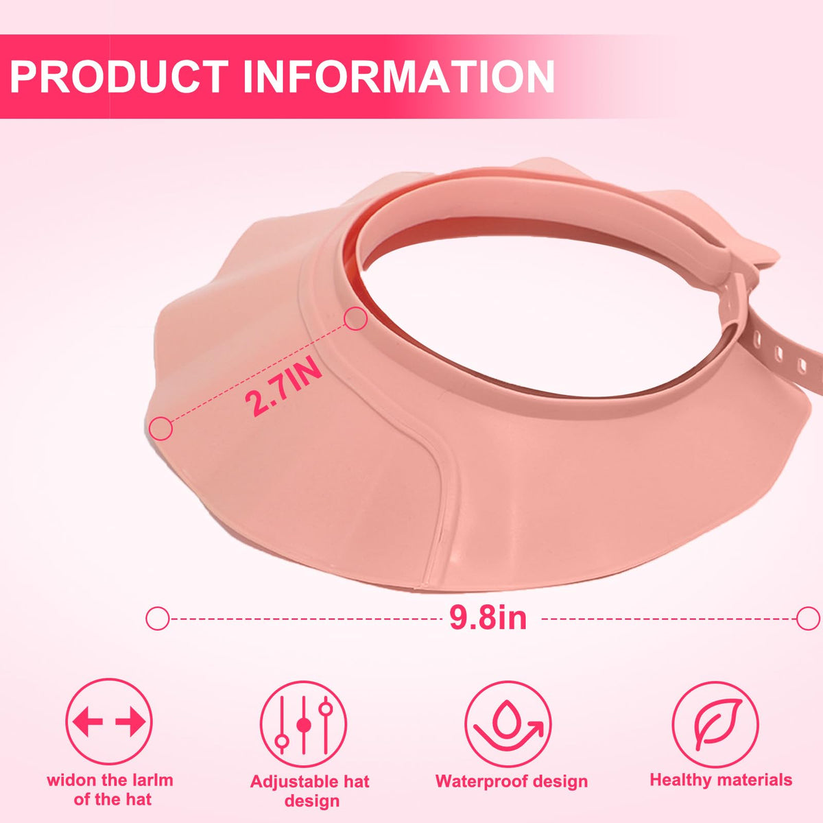 Shampoo Cap Shield Adjustable Waterproof Soft BPA Free Shower Cap Head Ear Eye Stretchable Hair Washing Shield for Hair Washing, Soft Eye & Ear Protection for Whole Family gifts