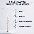 Easy Tonsil Stone Remover- Electronic Tonsil Stone Removal Kit with Aluminum Alloy Body, Built-in LED Light & Flexible Probe - Painless Tonsillolith Remover Tool for Bad Breath - Rechargeable