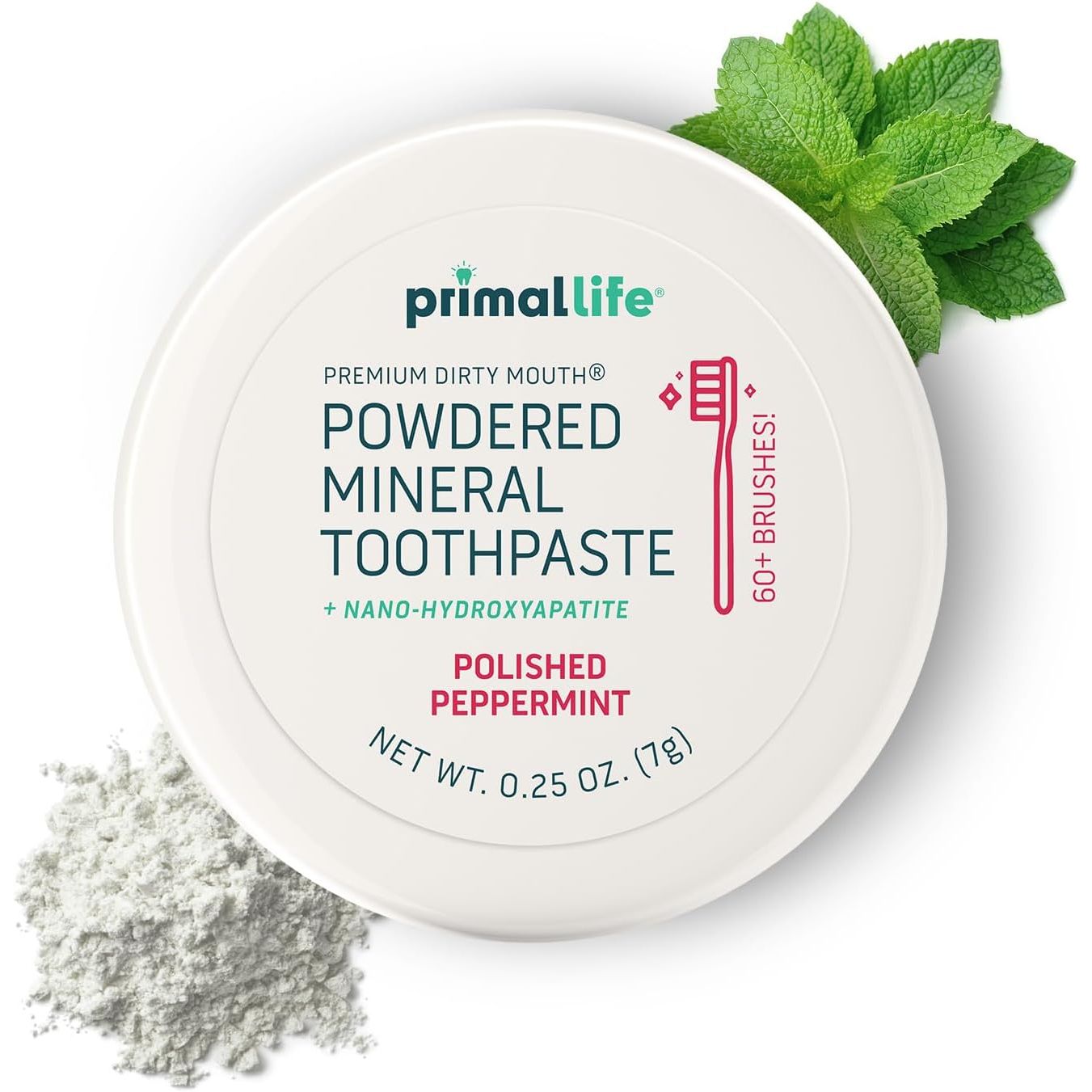 Buy now Primal Life Organics - Dirty Mouth Toothpowder, Tooth Cleaning Powder, Flavored Essential Oils with Natural Kaolin & Bentonite Clay, Good for 200+ Brushings, Paleo, Organic, Vegan (Peppermint, 1 oz) 0.25 Ounce (Pack of 1) Peppermint at indiglob india