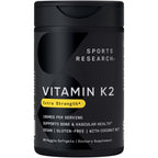 Sports Research® Vitamin K2 as MK-7 100mcg, 60 Count Plantgels™ | Supports Bone & Heart Health w/Highly Bioavailable MK-7 & Coconut MCT oil for Better Absorption · Plant-Based, Soy-Free