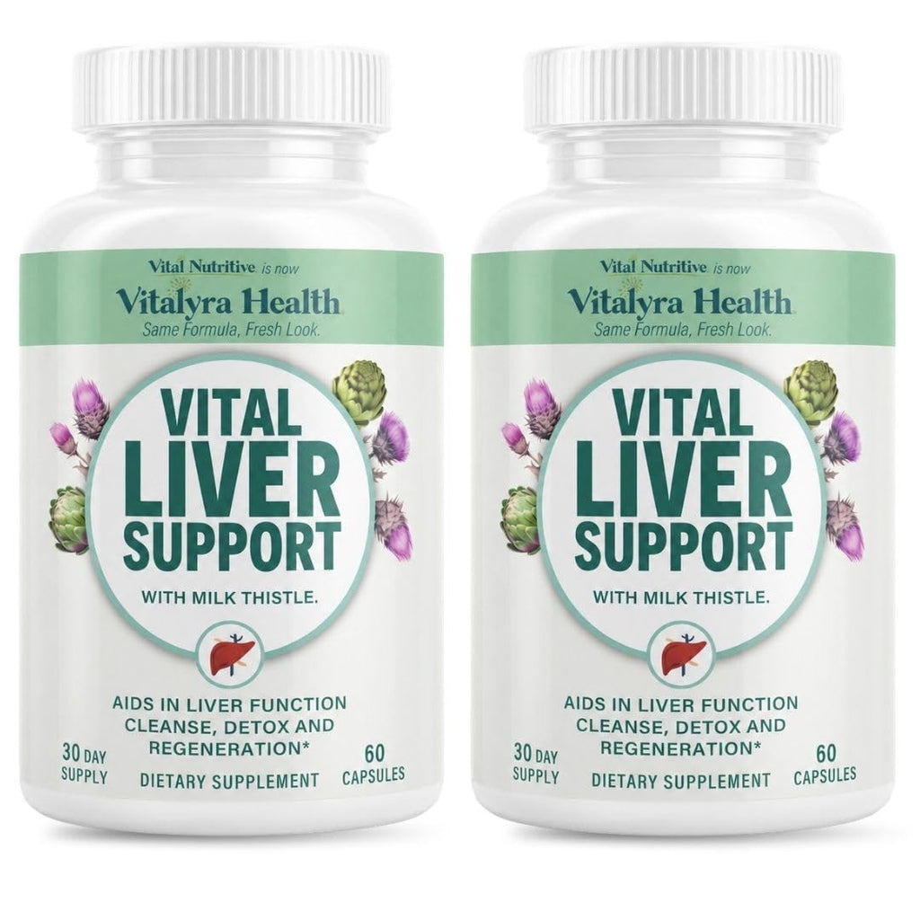 VITAL NUTRITIVE Milk Thistle Liver Support Supplement - Silymarin | 9-in-1 liver support formula with organic milk thistle (silymarin). Non-GMO, gluten-free. 30-day supply.