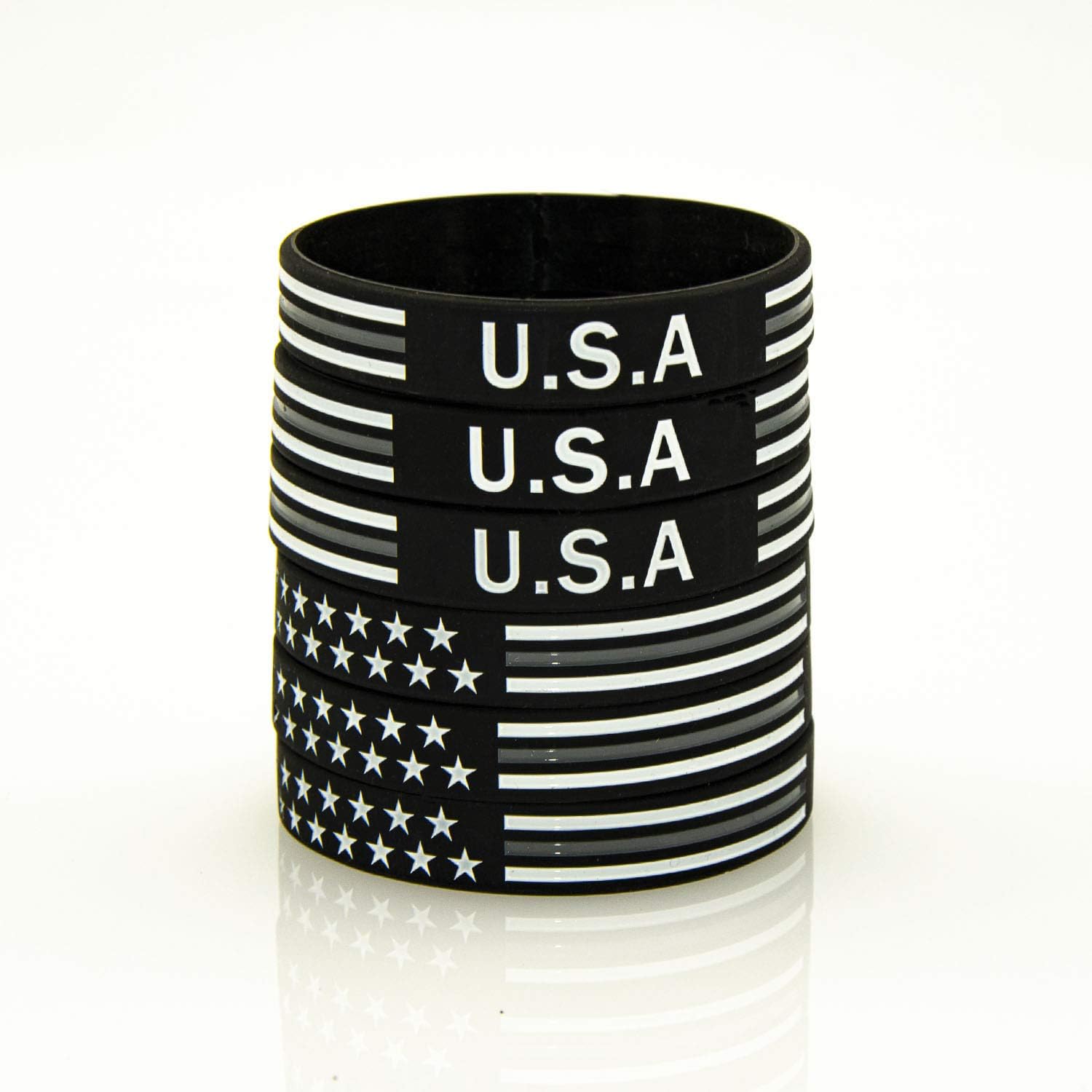 Buy now American Flag Rubber Bracelets Silicone Wristbands for Department,Officers,Veterans,American Patriots, Army fans Sport Fans Wearing and Special Gifts for Independence day,Parties,Events Adult 8“ 6pcs Gray at indiglob india