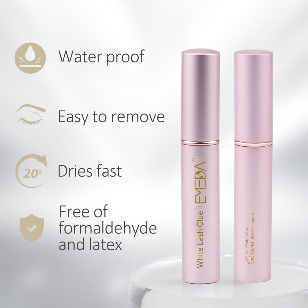 Buy now EMEDA Eyelash Glue for False Lashes Super Strong Hold Long Lasting 24H Waterproof Latex Free Best Lash Glue Eyes Strip White Clear Adhesive 5ml 0.17oz at indiglob india