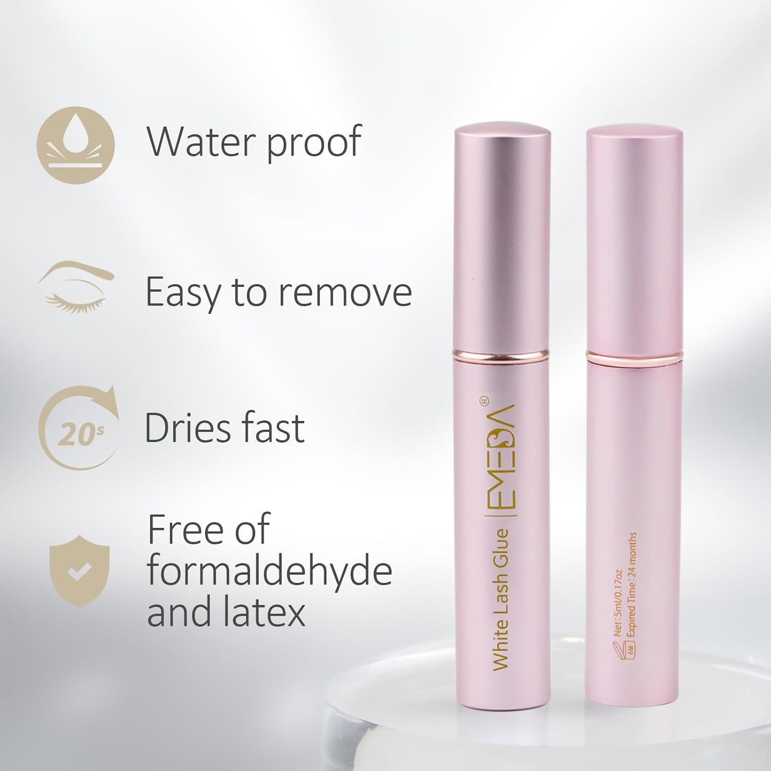 Buy now EMEDA Eyelash Glue for False Lashes Super Strong Hold Long Lasting 24H Waterproof Latex Free Best Lash Glue Eyes Strip White Clear Adhesive 5ml 0.17oz at indiglob india