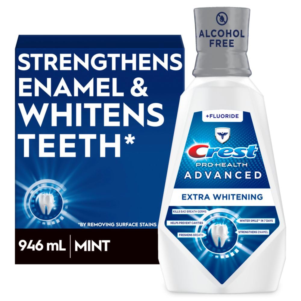 Buy now Crest Pro-Health Advanced Multi-Protection Mouthwash, Alcohol Free Mouthwash, Fresh Mint, 500 mL (16.9 Fl Oz), Pack of 4, Crest Mouthwash, Flouride Mouthwash at indiglob india