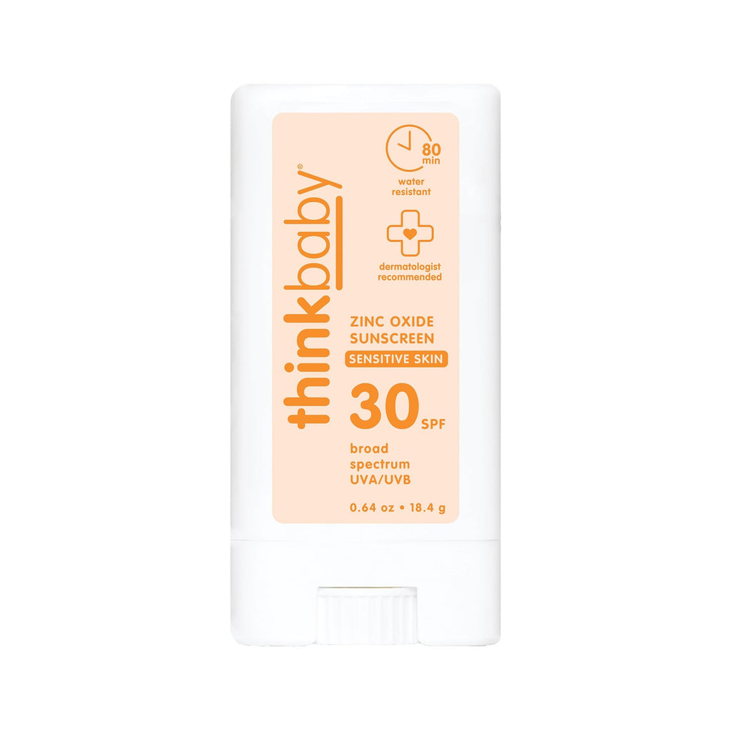 Thinkbaby Mineral Sunscreen Stick SPF 30, 0.64 Oz, Vegan & Water Resistant