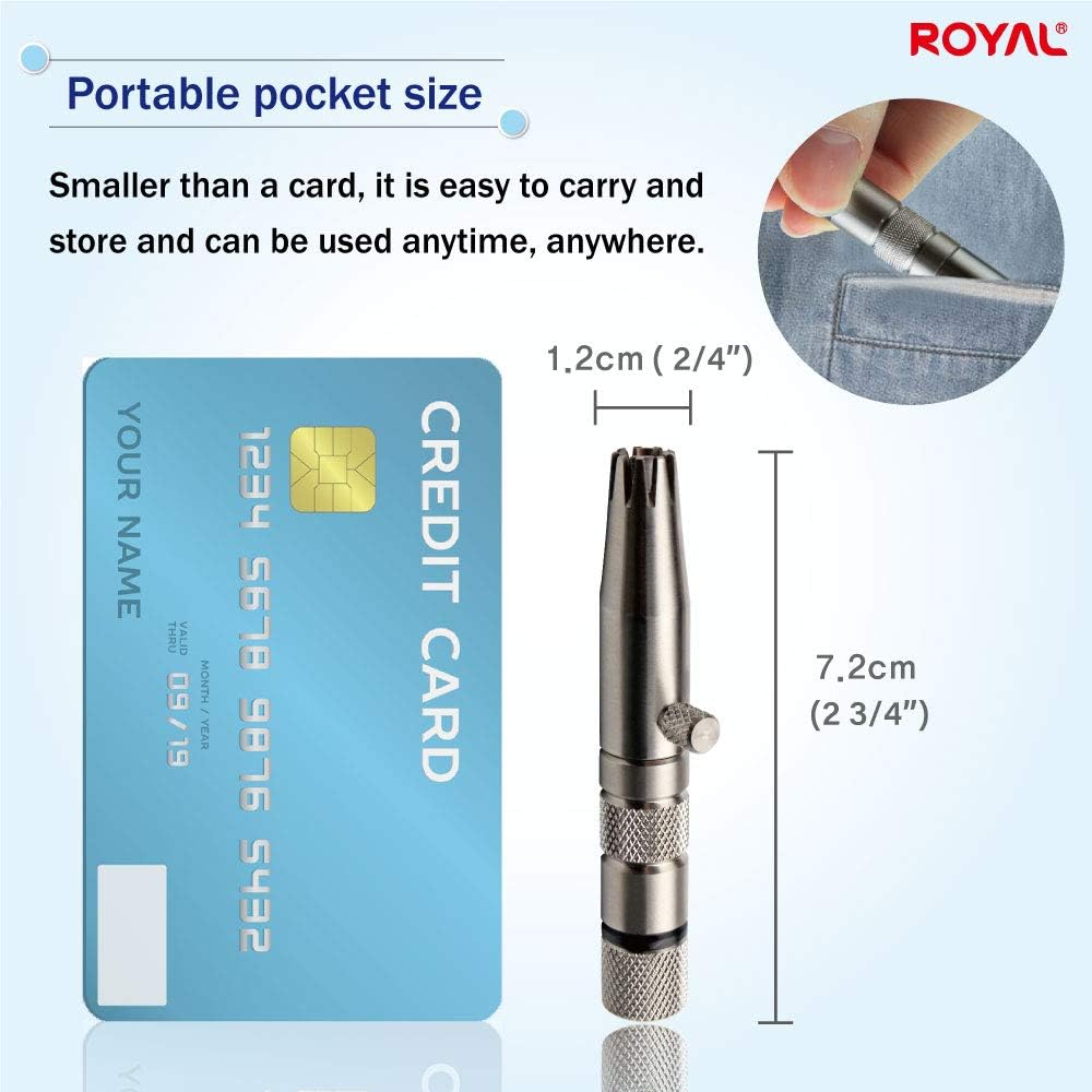 Buy now ROYAL [Made in Korea] Premium Manual Nose Hair Trimmer for Men Silver Bullet, Battery-Free, Stainless Steel Rotary Blade Grooming Tool, Waterproof, Safe & Painless with Patented Mechanism, ET-3 at indiglob india