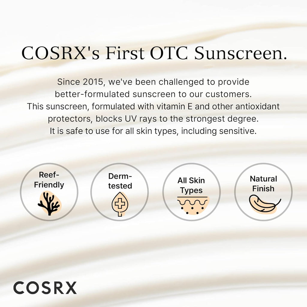 COSRX Vitamin E Sunscreen SPF 50, Natural Glow, for Oily Skin, 1.69 fl oz | Hydrating Face Sunscreen, Lightweight, Non-Sticky, No White Cast, Beach Essentials, Travel Essentials, Korean Skincare