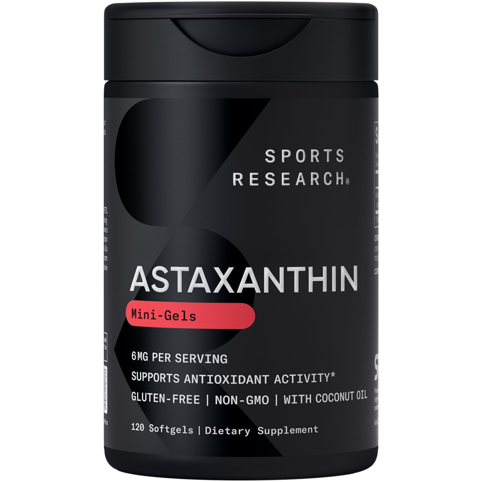 Sports Research® Icelandic Astaxanthin 6mg w/Coconut Oil - 120 Count | Antioxidant Supplement for Skin & Eye Health Support | Soy-Free, Non-GMO, Gluten-Free