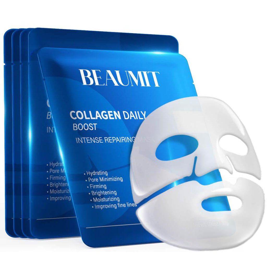 Okela 7 Pack Collagen Hydrogel Overnight Face Mask, Deep Hydrating Moisturizing Mask for Smoother, Firmer Skin, Revitalizing Skin Care Gift for Women