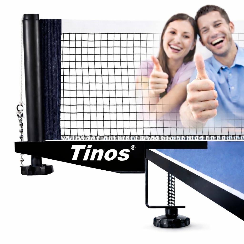 TINOS Premium Table Tennis Net & Post | Pro Screw Clamp Ping Pong Net