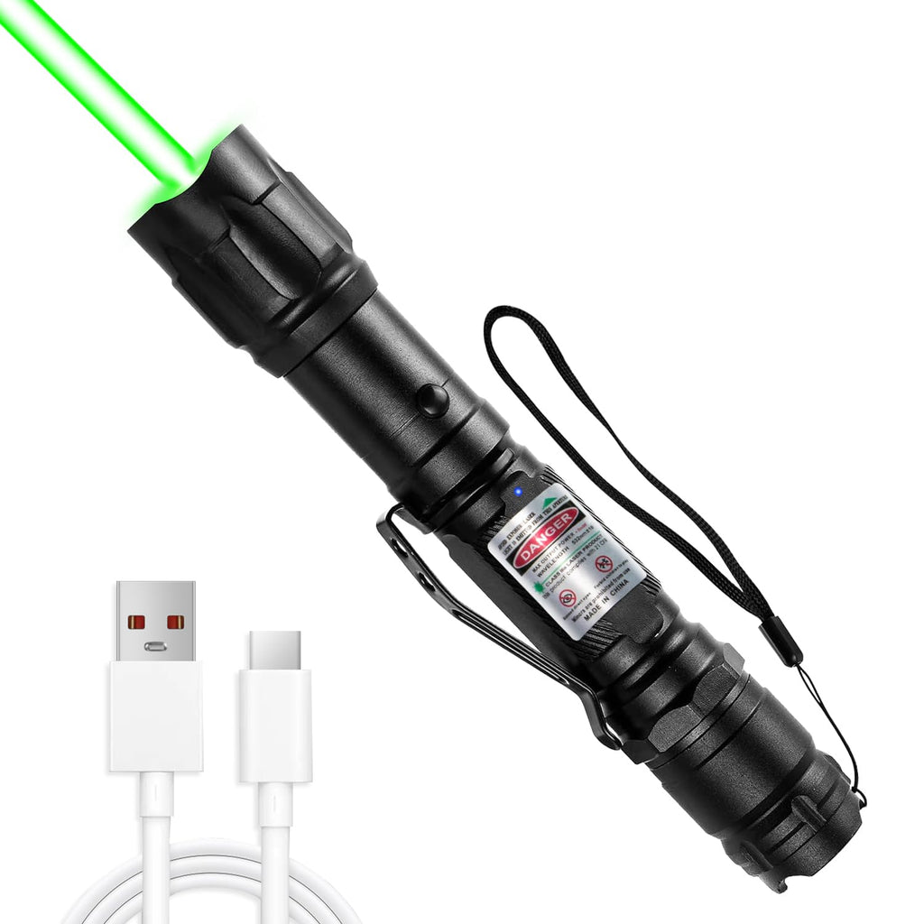 [Professional] Rechargeable Green Laser Pointer High Power Green Beam Light Long Distance Range for TV/LED/LCD Screens Tactical Flashlights Presentation Office/Outdoors/Astronomic/Construction [003]