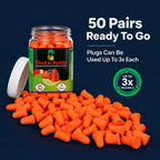 The Ear Buddy Premium Soft Foam Ear Plugs for Sleeping Noise Cancelling, Hearing Protection Earplugs for Shooting Range, Concerts, Work & Travel, Noise Reduction Rating 32 Decibels, 50 Pairs