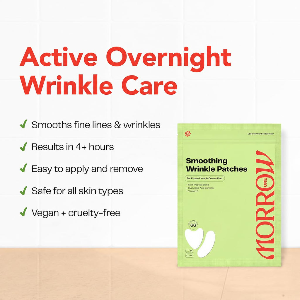 One Wrinkle Patches Peptide Face Tape Overnight Smile Lines 66 Count | Peptide-Infused, Smooths Fine Lines, For Crows Feet, Elevens and Smile Lines, Overnight Use, 66 Count