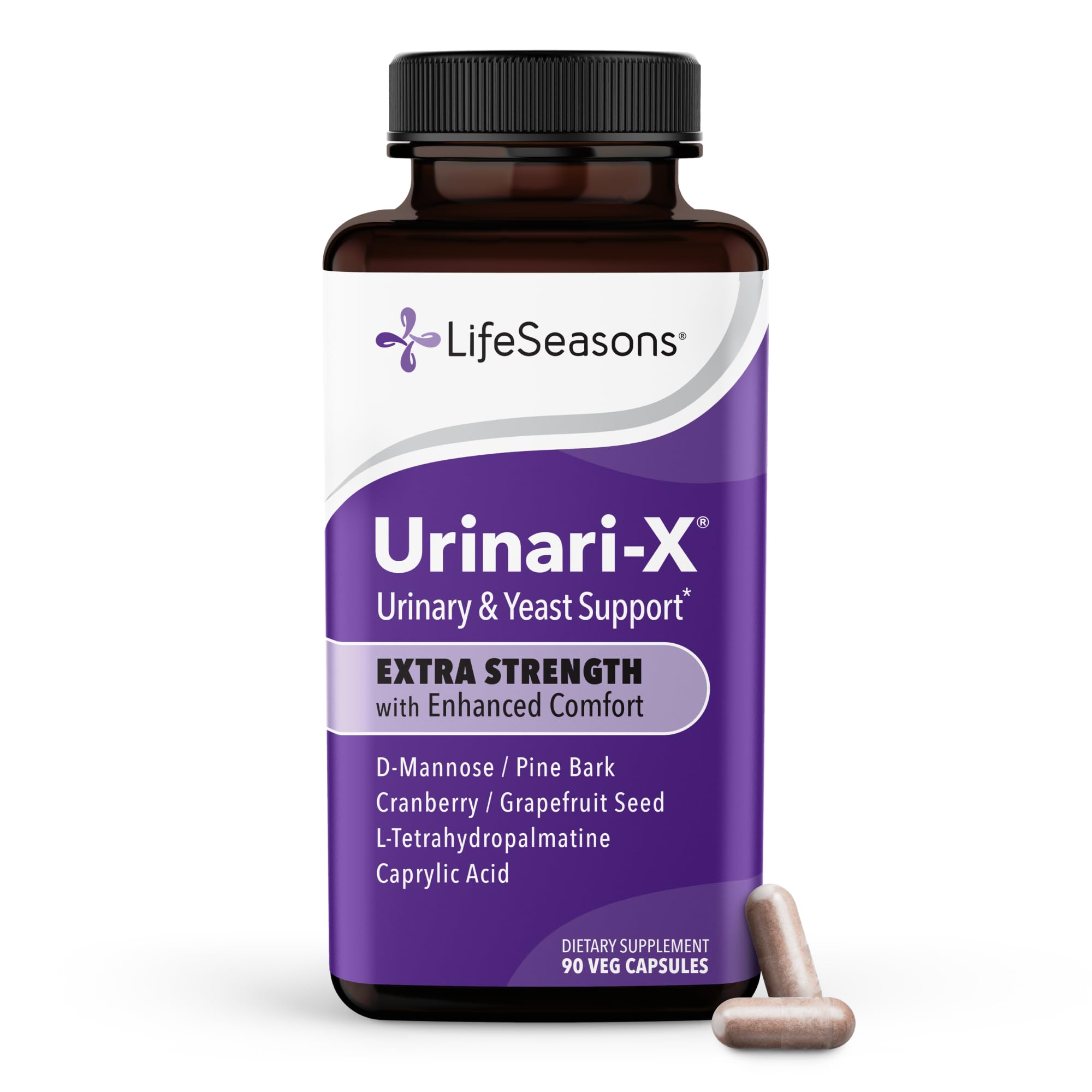 Urinari-X - Urinary Tract Support - Fast Acting UTI Relief - Vitamin Supplement for Healthy Bladder Function & Immunity - D-Mannose, Cranberry, Caprylic Acid, Uva Ursi & Grapefruit - 180 Capsules