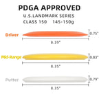 Disc Golf Starter Discs Set | U.S. Landmark Series | 150 Class, 145-150g | PDGA Approved | Include 2*Driver 2*Mid-Range 2*Putter 1*Mini Marker